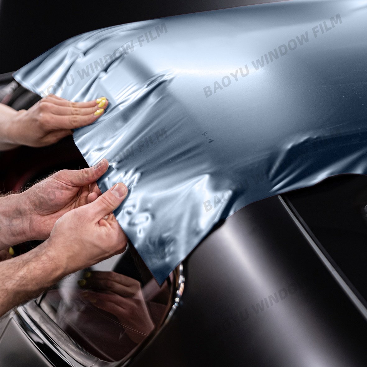 1.52m*15m tpu SUPER BRIGHT METAL GREY BLUE colored PPF self-healing car paint protection film chang color