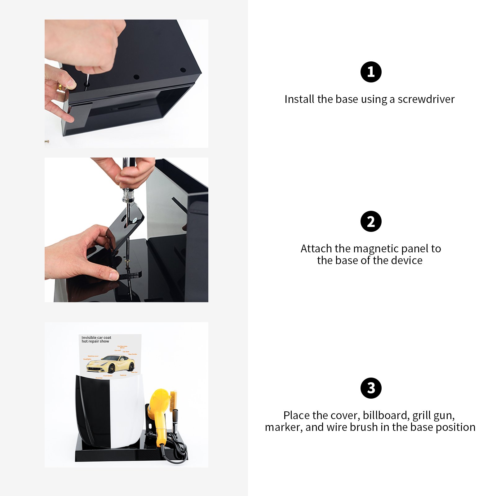 Car Paint Protective Film Hotfixes Tester PPF repair display tools kit Transparent Film heating Testing Demo Machine