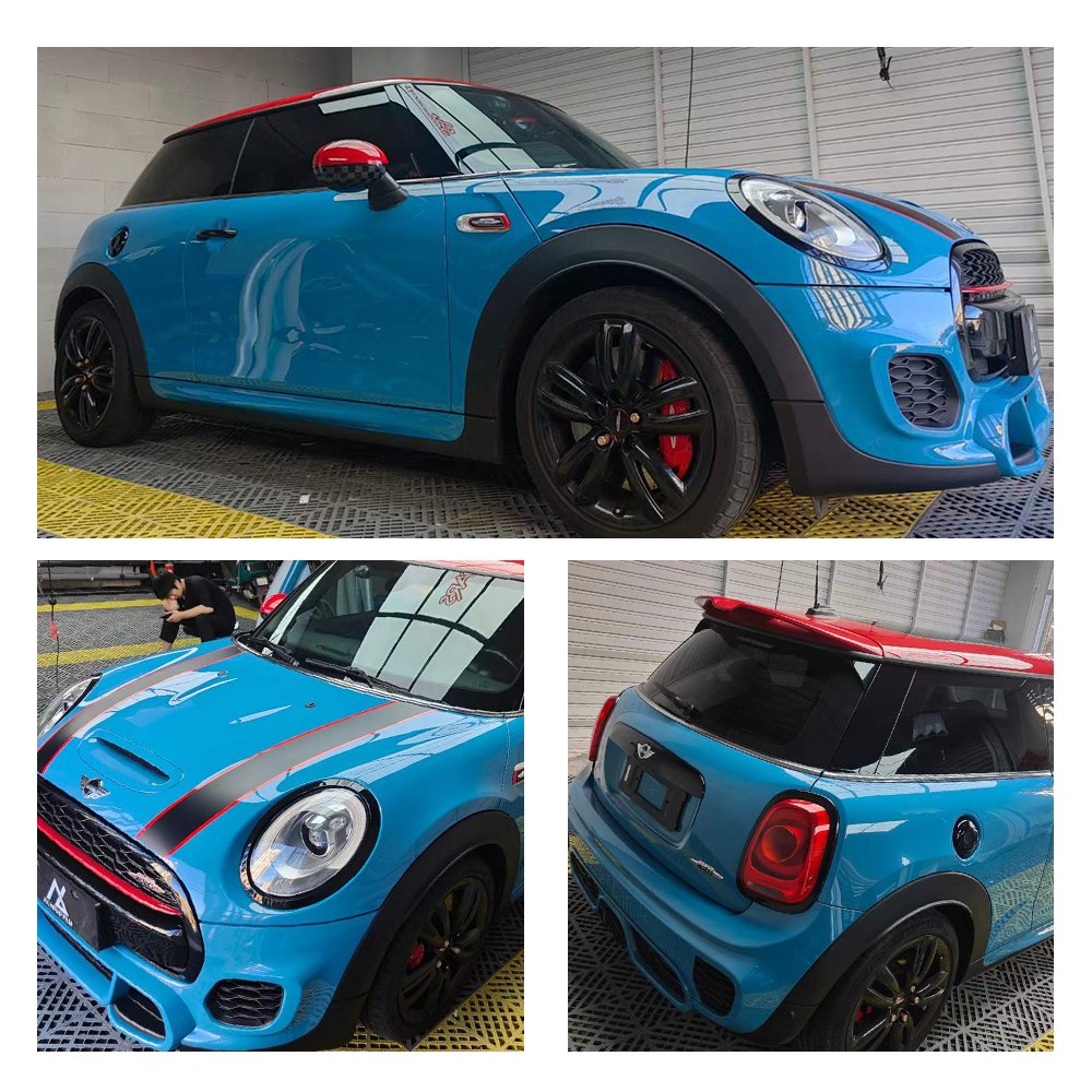 CARLAS Car Wrap Gloss Prussian Blue PPF Auto Body Stickers Self Adhesive Vehicle Wrapping Foil TPU Car Film