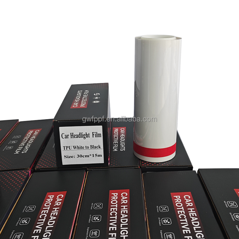 GWF High Clear Vision change tpu headlight tint film self healing black auto headlight PPF film TPU car lamp film