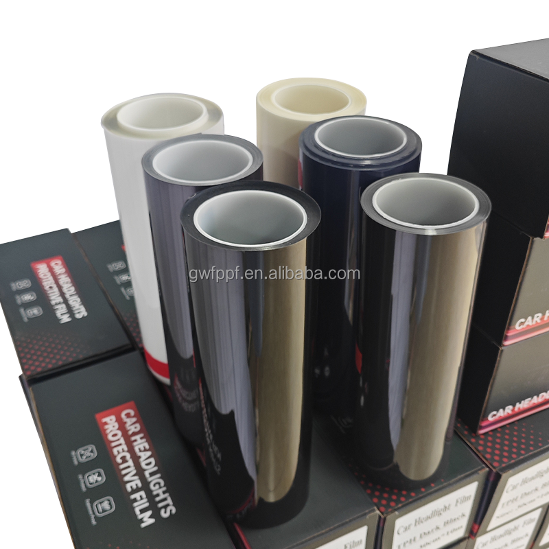 GWF High Clear Vision change tpu headlight tint film self healing black auto headlight PPF film TPU car lamp film