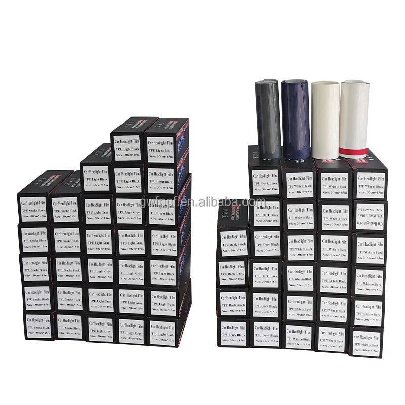 GWF High Clear Vision change tpu headlight tint film self healing black auto headlight PPF film TPU car lamp film