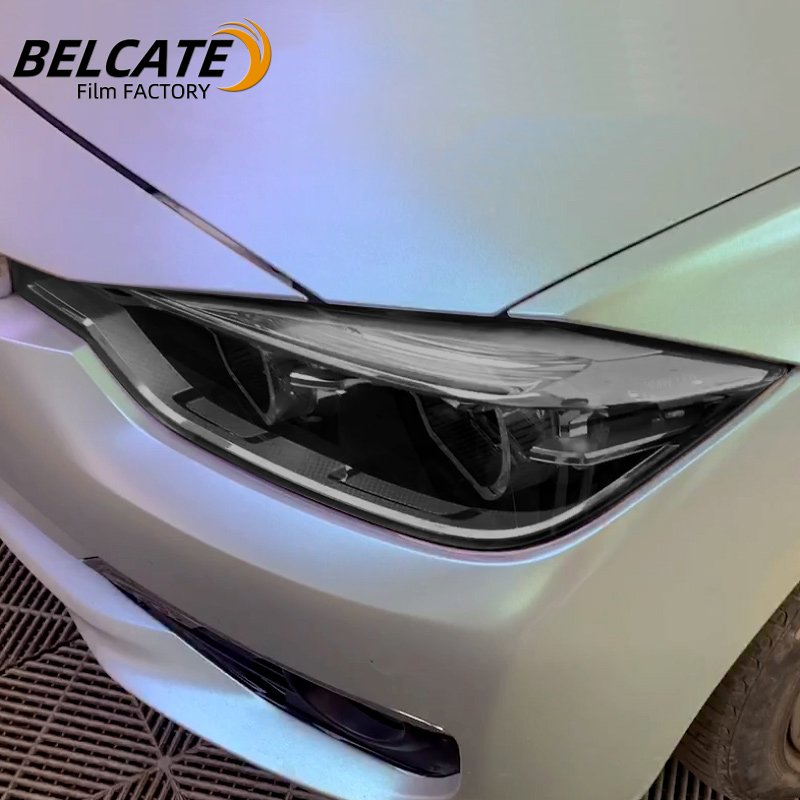 BELCATE Wholesale TPU Photochromic Headlight Film White to Purple Color Car Headlight Film Anti Scratch Self Healing