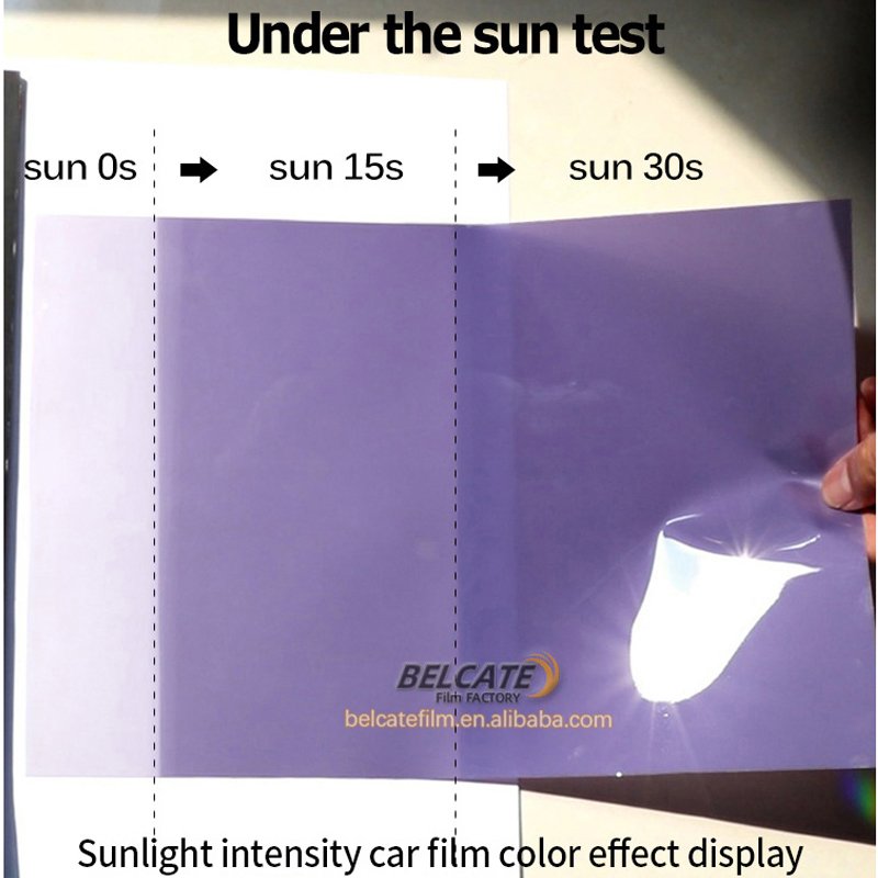 BELCATE Wholesale TPU Photochromic Headlight Film White to Purple Color Car Headlight Film Anti Scratch Self Healing
