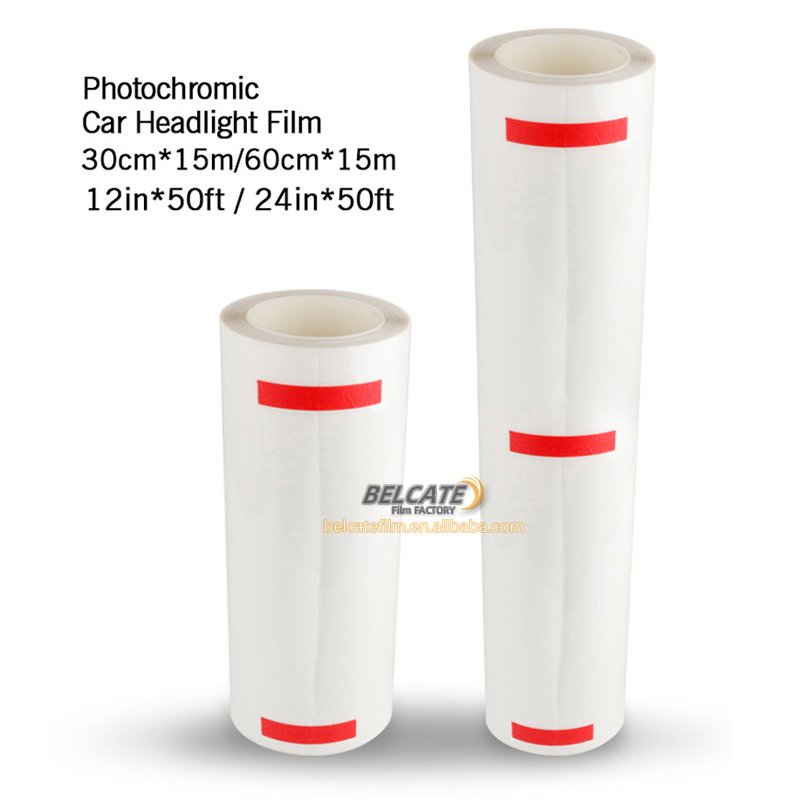 BELCATE Wholesale TPU Photochromic Headlight Film White to Purple Color Car Headlight Film Anti Scratch Self Healing