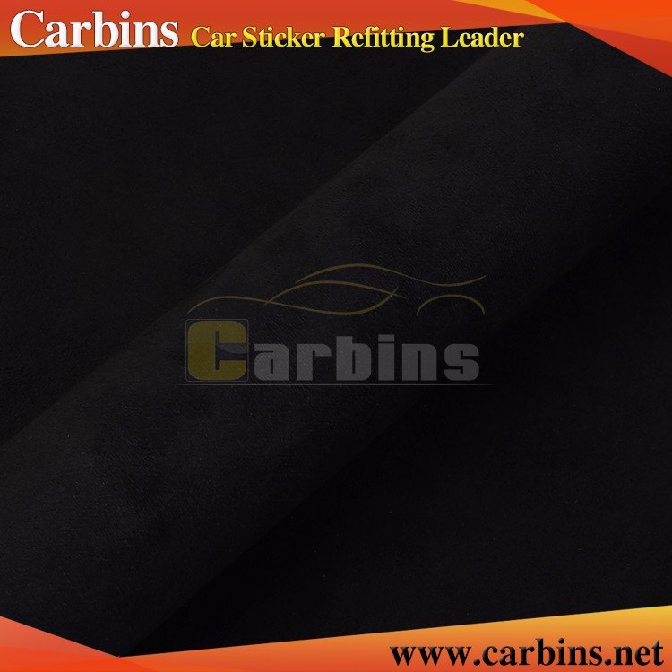 CARBINS High-end Black Alcantara Wrap Self Adhesive Alcantara Fabric For Car Interior 1.42*15M Pure Fabric