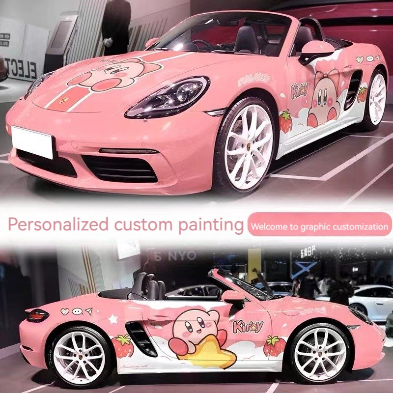 Custom 1.52*18m Cartoon Animal Graffiti Car Body Color Change Wrapping Vinyl Film Sticker