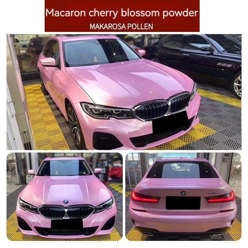 Car color change film Macaron crystal cherry blossom pink glossy vinyl gradient color full car film