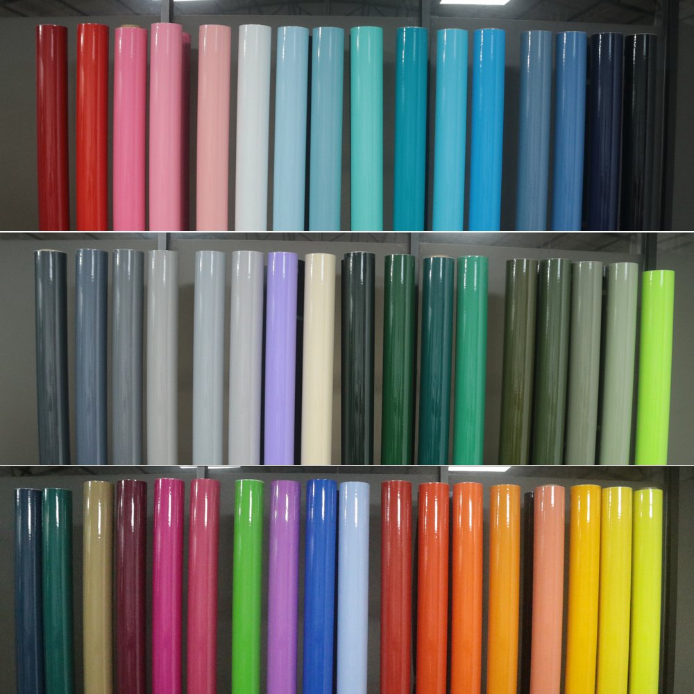 Premium PET Gloss Candy Black Vinyl Wrap Film Rolls For Car Black Glossy