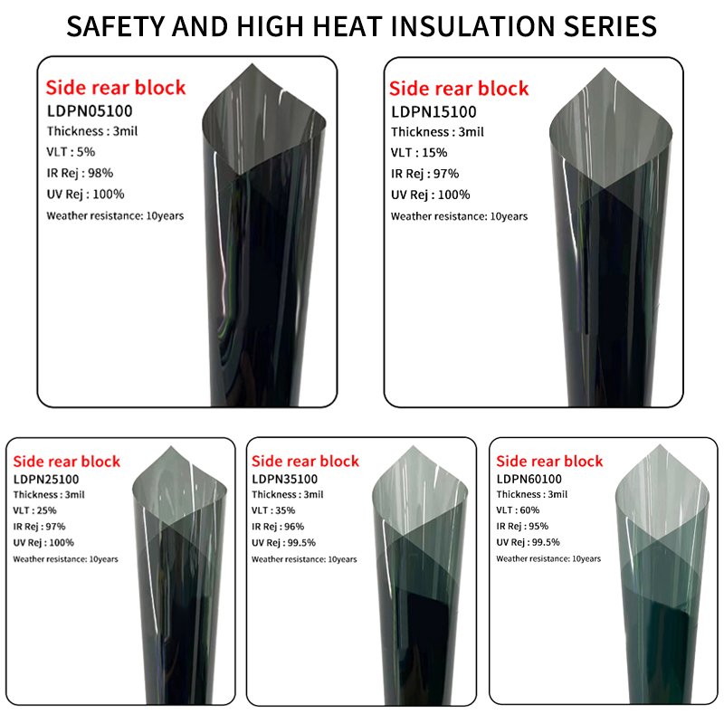Front gear rainproof thermal insulation safety explosionproof car window glass film uvblocking car window tint film