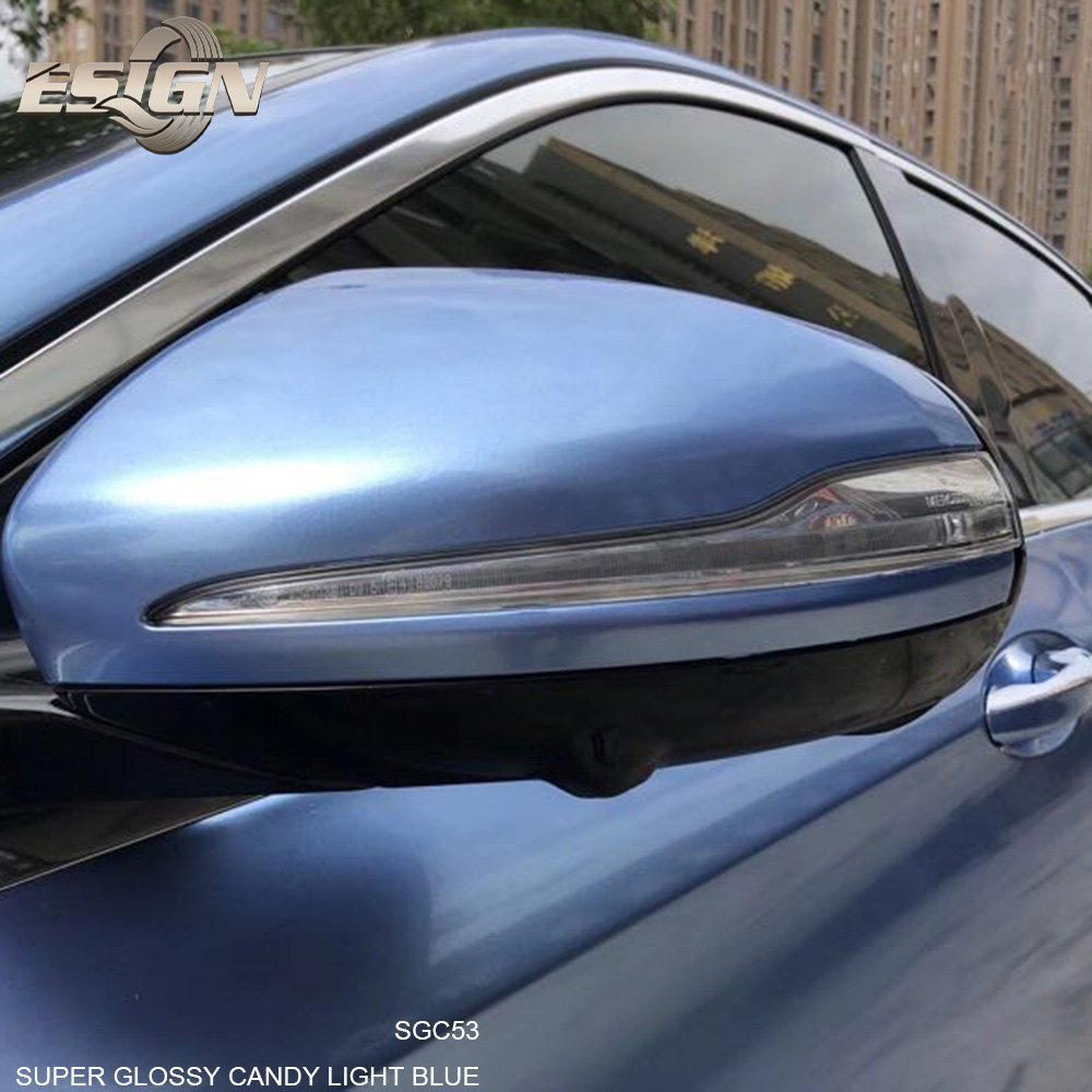 AURORA FILM LIGHT BLUE Vinyl Wrap Film For Whole Car Covering Foil Low Tack Glue 1.52X18m 5x59ft Roll Air Release