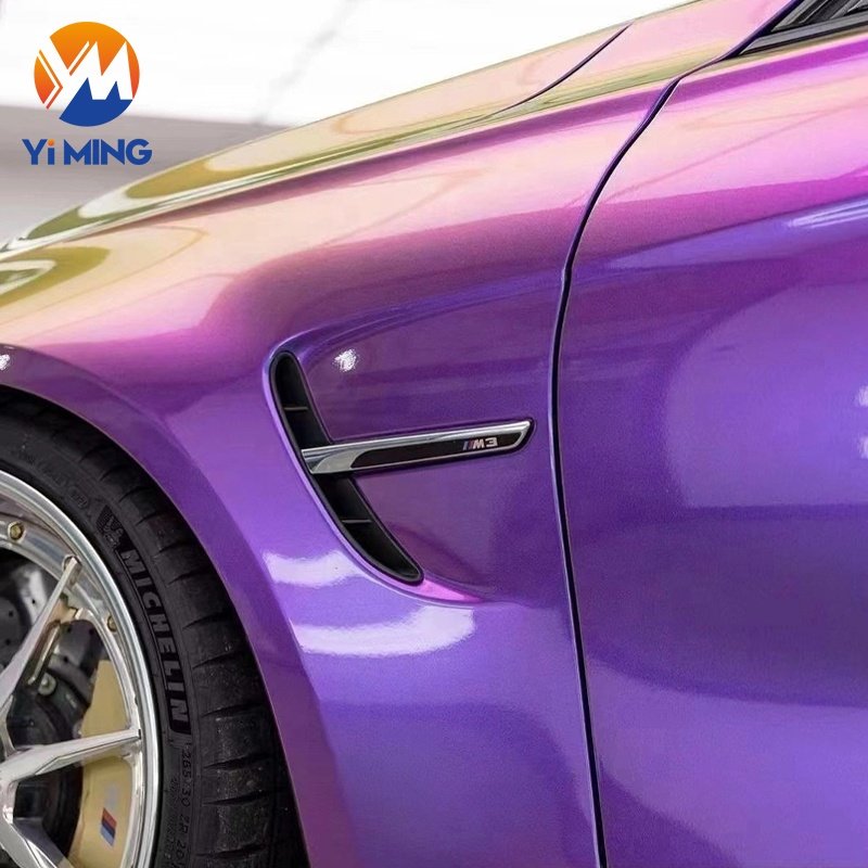 Hot Sale 1.52*18 meter purple gold chameleon orange 5 colors PET super gloss chameleon auto paint car wrap film