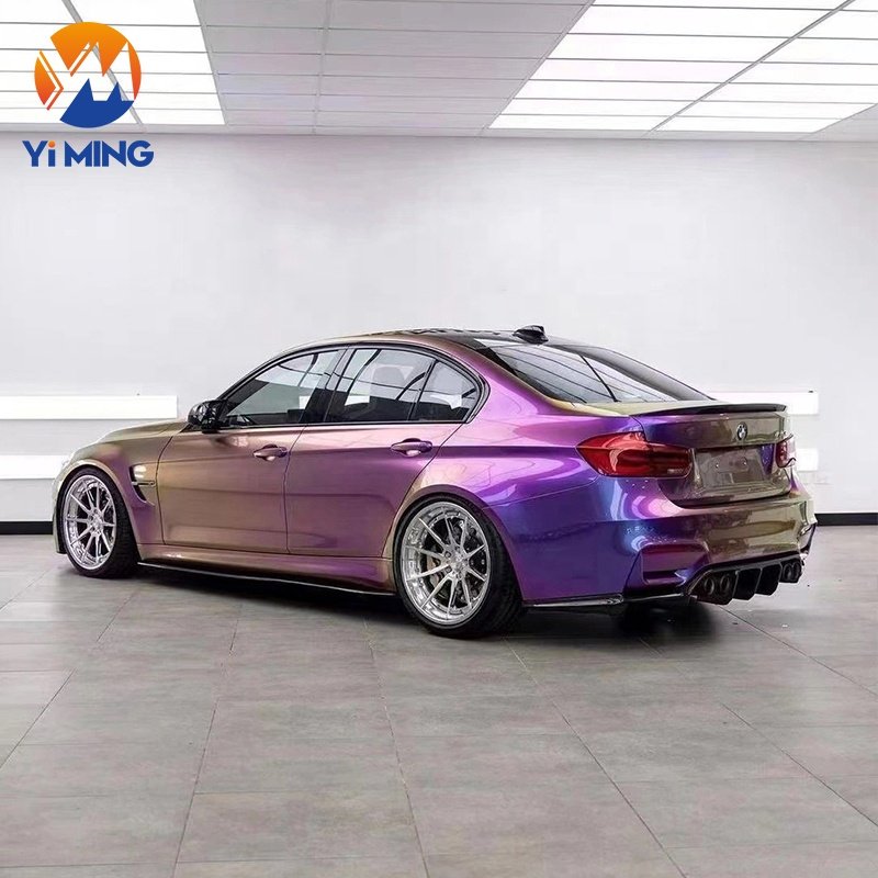 Hot Sale 1.52*18 meter purple gold chameleon orange 5 colors PET super gloss chameleon auto paint car wrap film