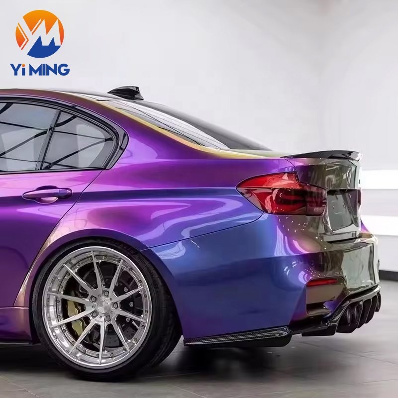 Hot Sale 1.52*18 meter purple gold chameleon orange 5 colors PET super gloss chameleon auto paint car wrap film