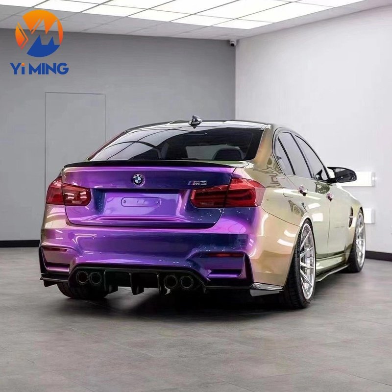 Hot Sale 1.52*18 meter purple gold chameleon orange 5 colors PET super gloss chameleon auto paint car wrap film