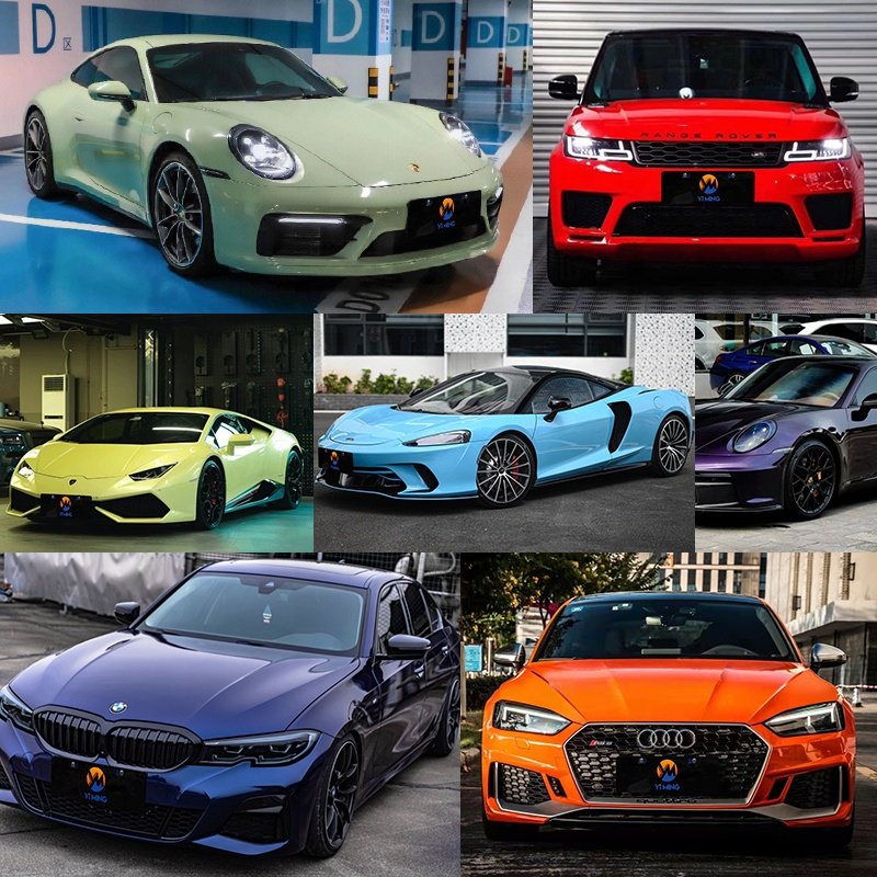 Hot Sale 1.52*18 meter purple gold chameleon orange 5 colors PET super gloss chameleon auto paint car wrap film