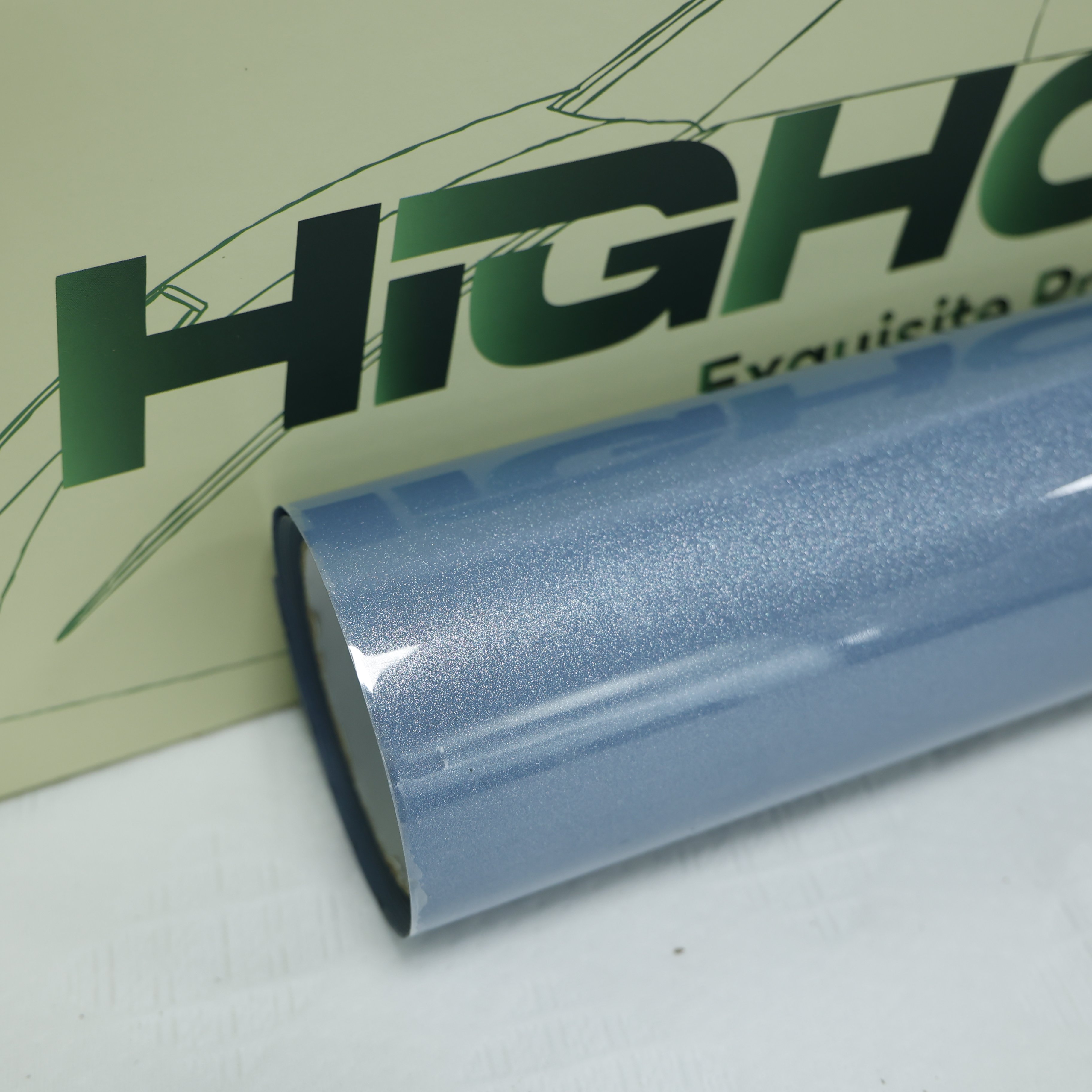Self-healing Glossy HIGHCOOL Anti Scratches 6.5mil PVC Car Wrap Film Pearl porcelain blue Full Tint Color Changing Car Film