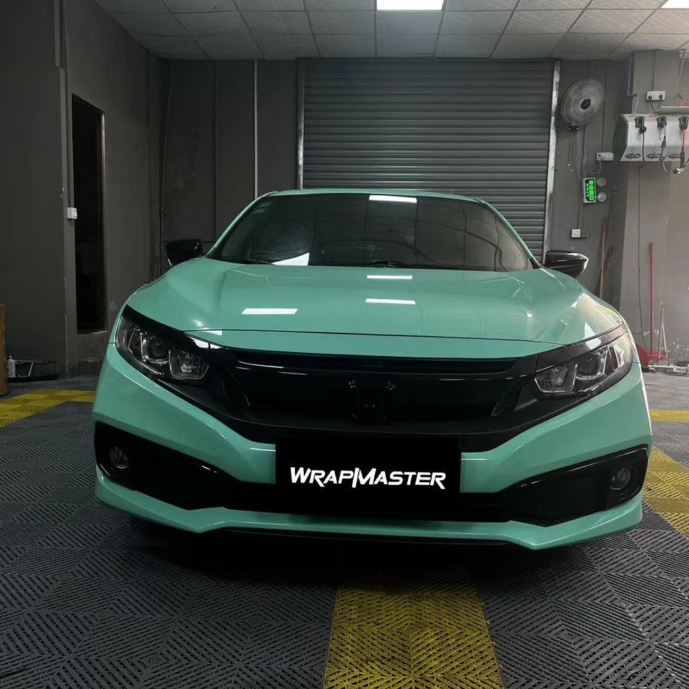 WRAPMASTER 1.52*18metre mint green PET gloss auto vinyl body car wrap colors sticker