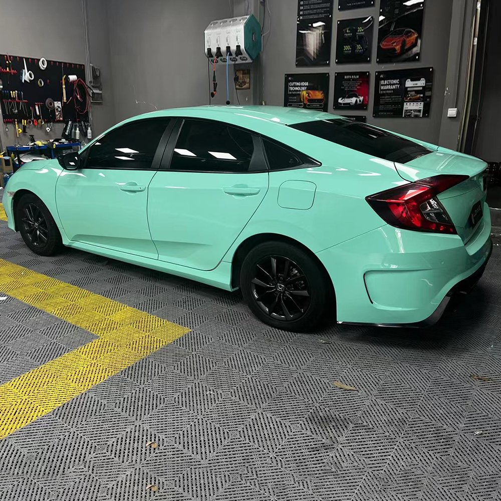 WRAPMASTER 1.52*18metre mint green PET gloss auto vinyl body car wrap colors sticker