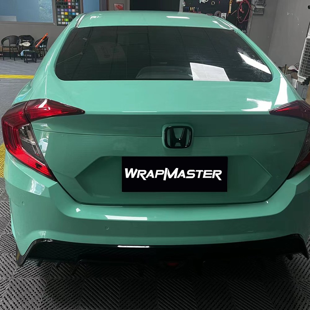 WRAPMASTER 1.52*18metre mint green PET gloss auto vinyl body car wrap colors sticker