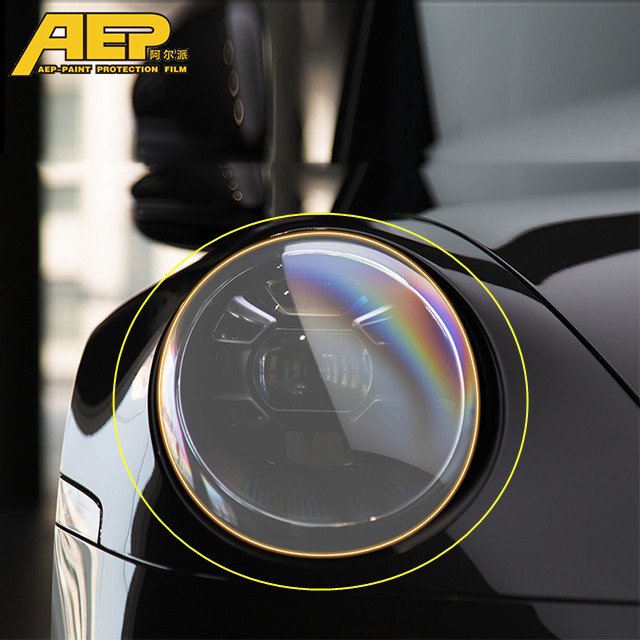 AEP Car Headlight PPF Protective Film Smoked Black Tint Wrap Vinyl Transparent TPU Sticker For Porsche 911 992 2019 2020 2021