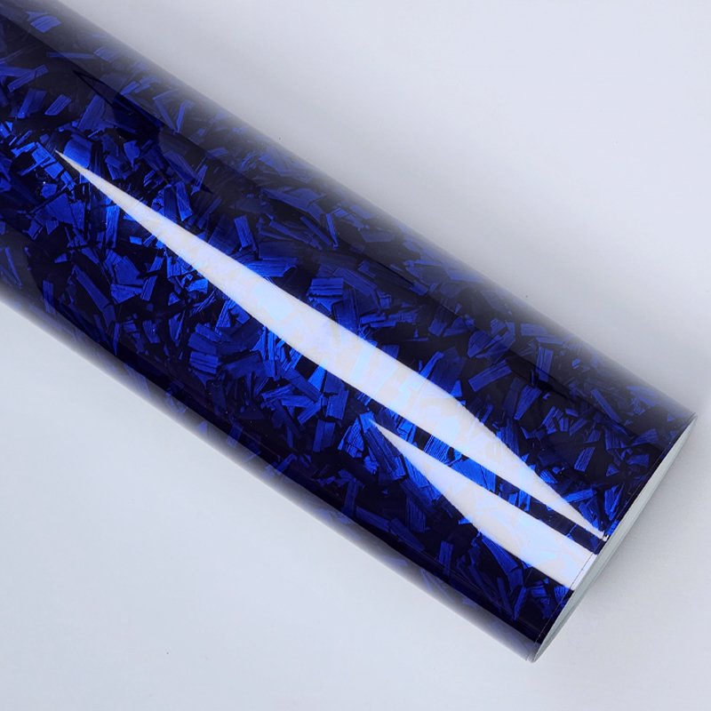 PET Covering Voiture Carrosserie High Glossy Blue Forged Carbon Fiber warp car Vinyl Wrap Film Adhesive Motorcycle Scooter Car