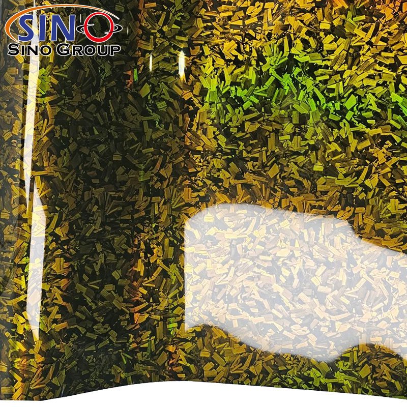 Wholesale Super Glossy Forged Carbon Fiber laser Car film For Vehicle Car Wrap Vinyl Roll Holographic Carbon Fiber Silver Gold