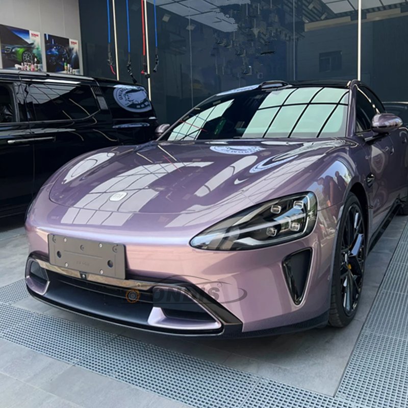 PET su7 purple glossy metallic car wrap gloss purple car film with air release car wrap vinyl