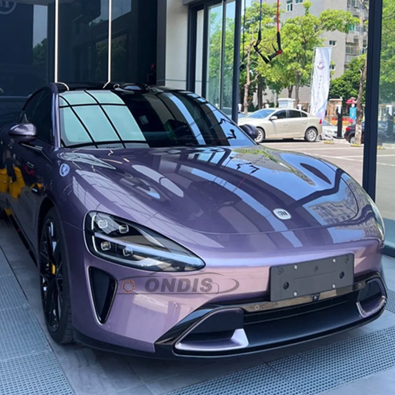 PET su7 purple glossy metallic car wrap gloss purple car film with air release car wrap vinyl