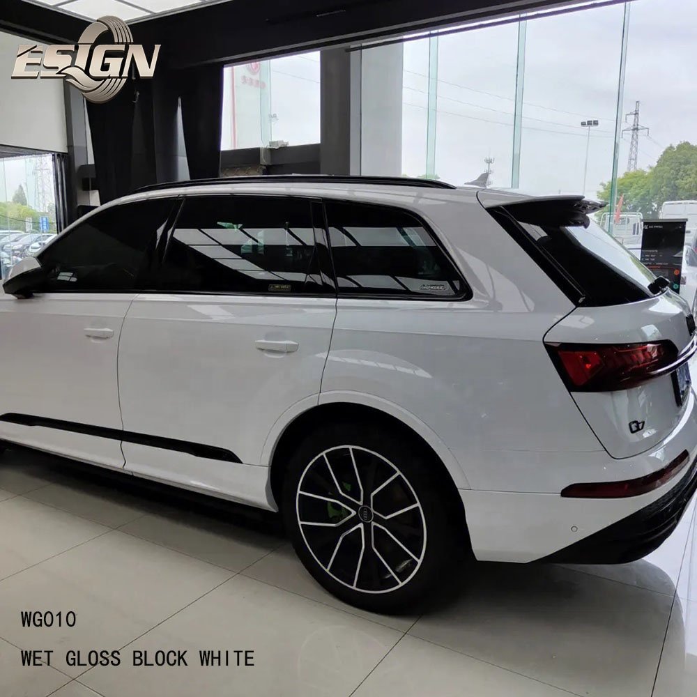 CRYSTAL GLOSS BLOCK WHITE Car Wrap Vinyl Film Self Adhesive Automobile Protection Film