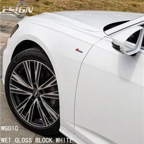 CRYSTAL GLOSS BLOCK WHITE Car Wrap Vinyl Film Self Adhesive Automobile Protection Film