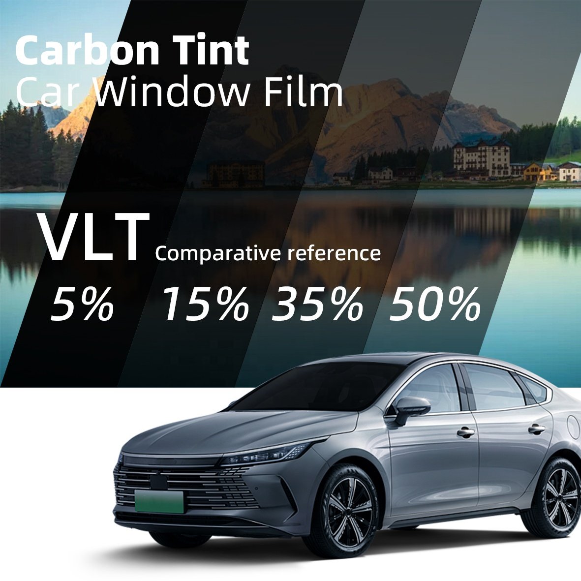 Car Window Film Heat Insulation Block UV Window Tint Carbon TW-1595 PET Fasion Nano Ceramic Window Film Sample Book 10 Year 2mil