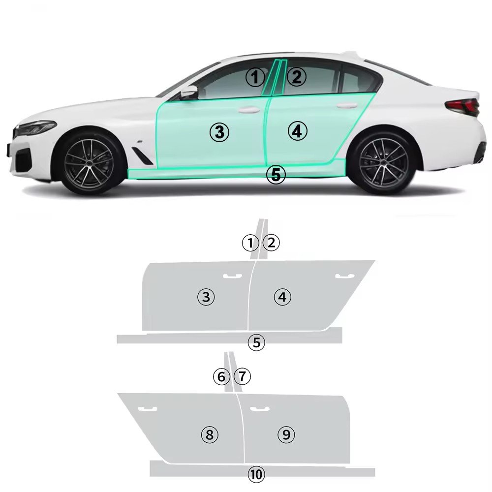 FOR BMW 5 Series G30 M Sport each part of the film 7.5 thick TPU PPF pre-cut film anti-scratch self-repairing transparent film