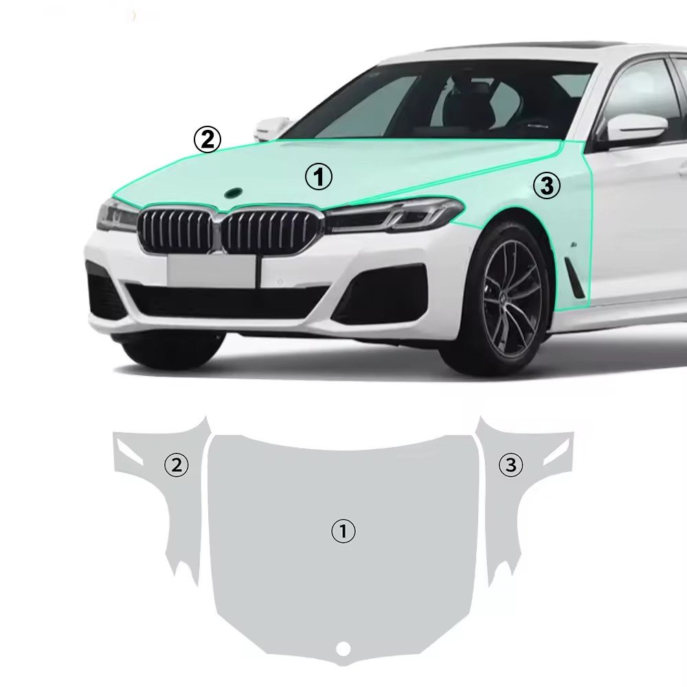 FOR BMW 5 Series G30 M Sport each part of the film 7.5 thick TPU PPF pre-cut film anti-scratch self-repairing transparent film