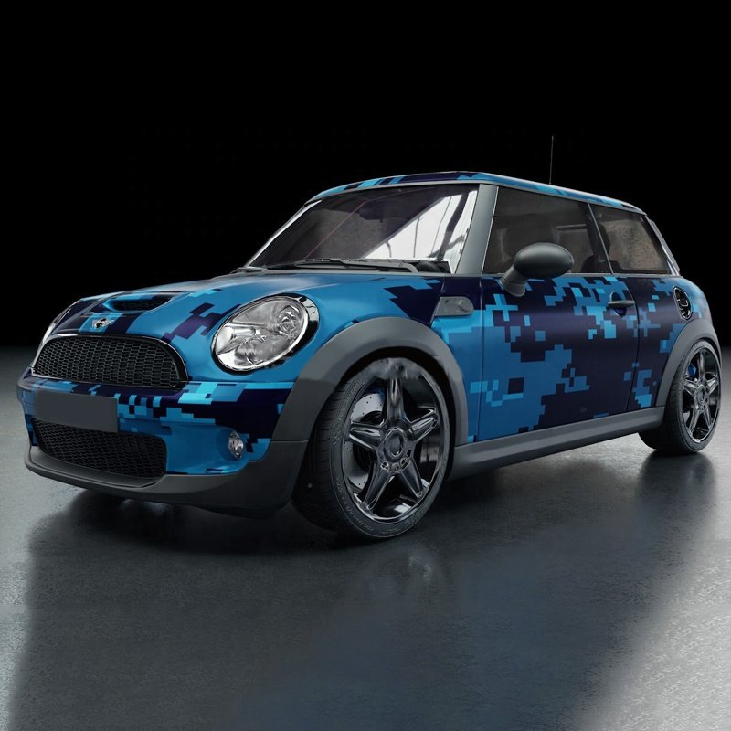 Metro vehicle vinyl auto wrap series large digital full car wrap blue film for car wrap
