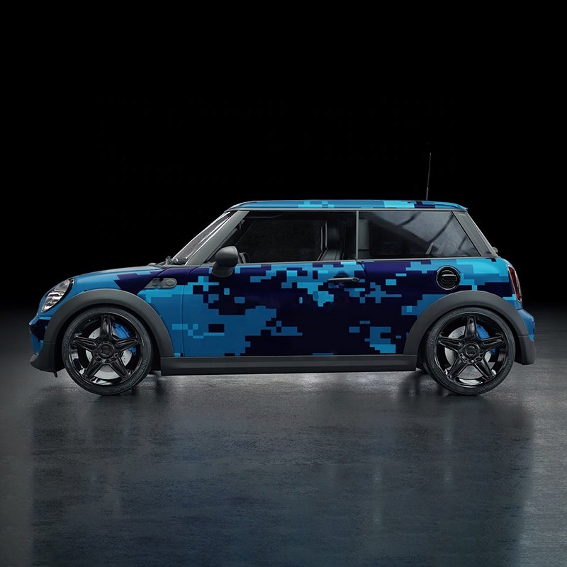 Metro vehicle vinyl auto wrap series large digital full car wrap blue film for car wrap