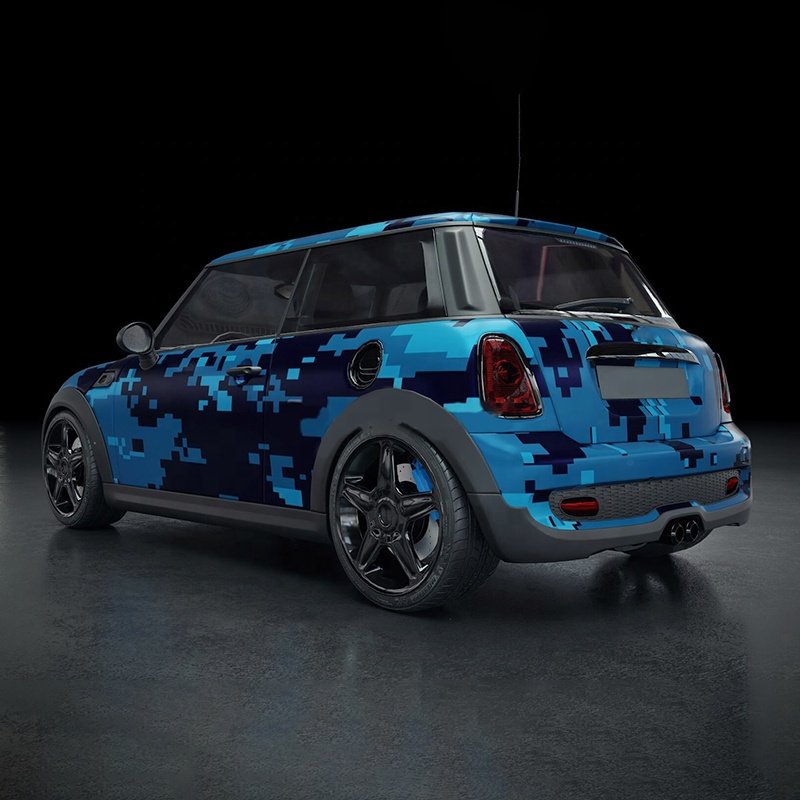 Metro vehicle vinyl auto wrap series large digital full car wrap blue film for car wrap