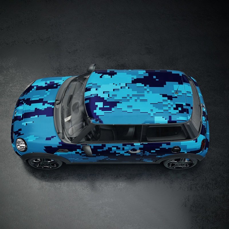 Metro vehicle vinyl auto wrap series large digital full car wrap blue film for car wrap