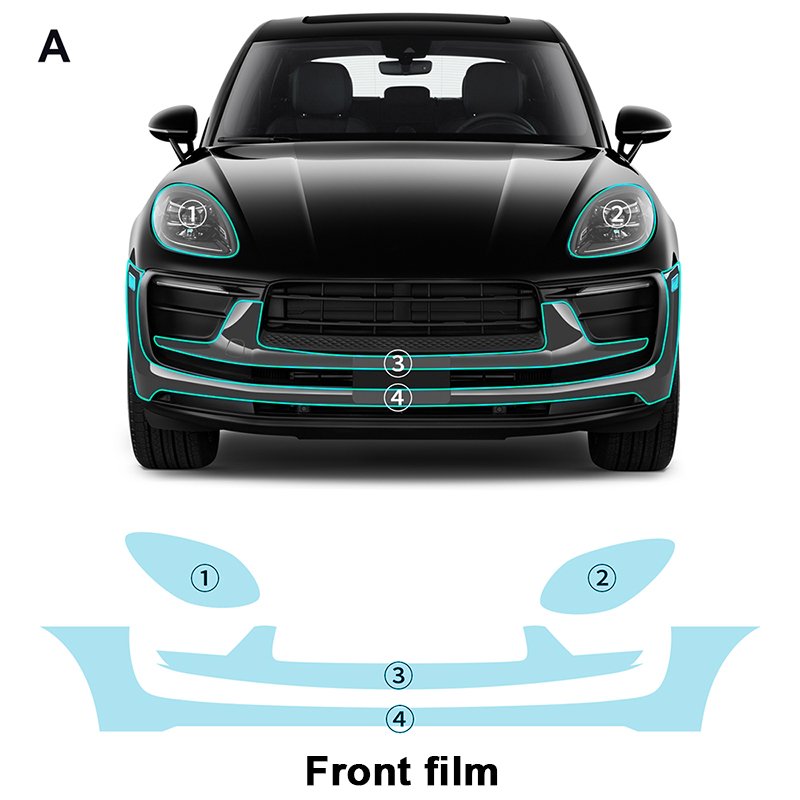 For Porsche Macan Base S Turbo 2022-2024 each part of TPU PPF pre-cut car film anti-scratch self-repairing transparent film