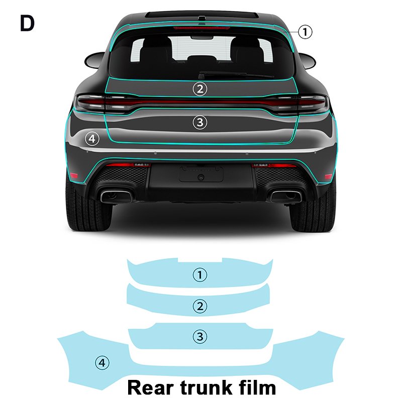 For Porsche Macan Base S Turbo 2022-2024 each part of TPU PPF pre-cut car film anti-scratch self-repairing transparent film