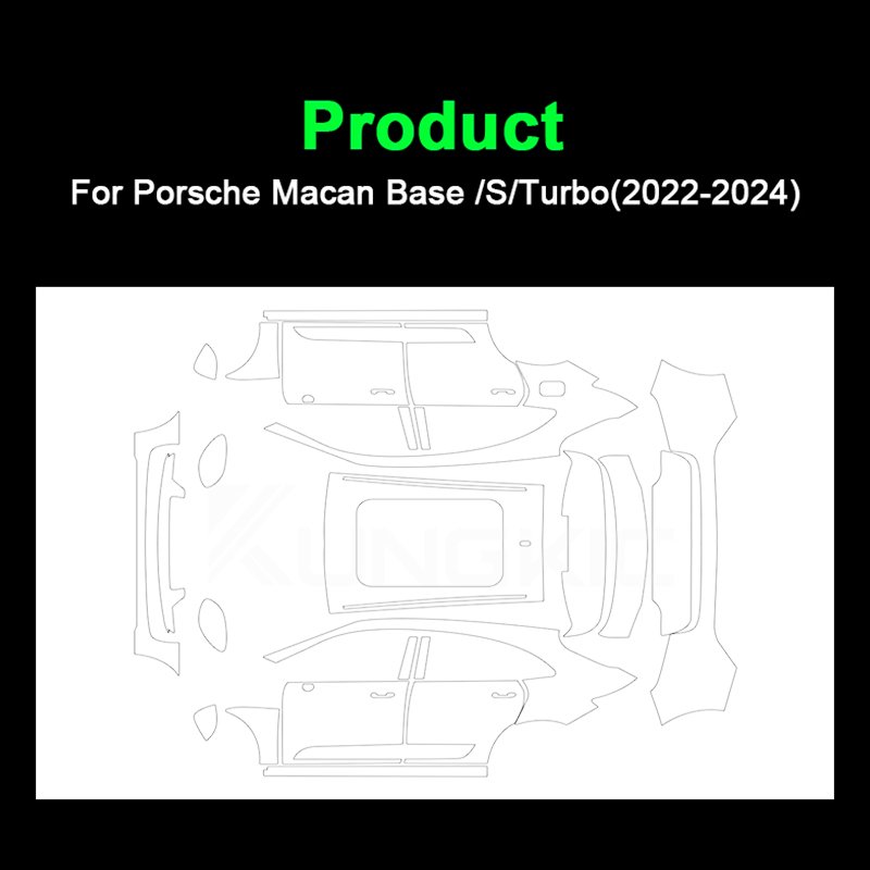 For Porsche Macan Base S Turbo 2022-2024 each part of TPU PPF pre-cut car film anti-scratch self-repairing transparent film