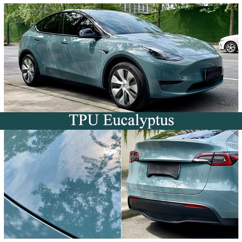 Wholesale Colored Tpu Car Film Stretchable High Glossy Super Uv Proof Eucalyptus Ppf Tpu Colorful Paint Protection Film For Car