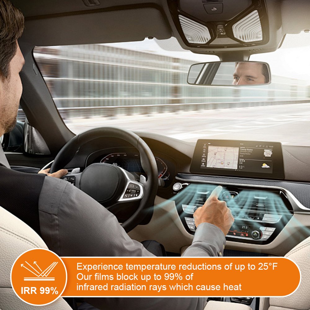 Uv Proof Vlt70% Uvr99% Ir95% Thickness 2mil light blue Tinting Roll Solar Films Nano Ceramic Car Window Film HD-7099