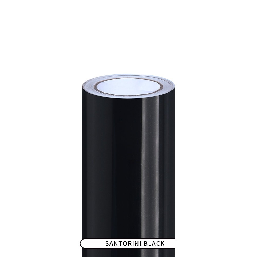 1.52*18m Car Films Factory Self-adhesive Bubble Free Car Stickers PET Santorini Black Vinyl Wrap Rolls For Car
