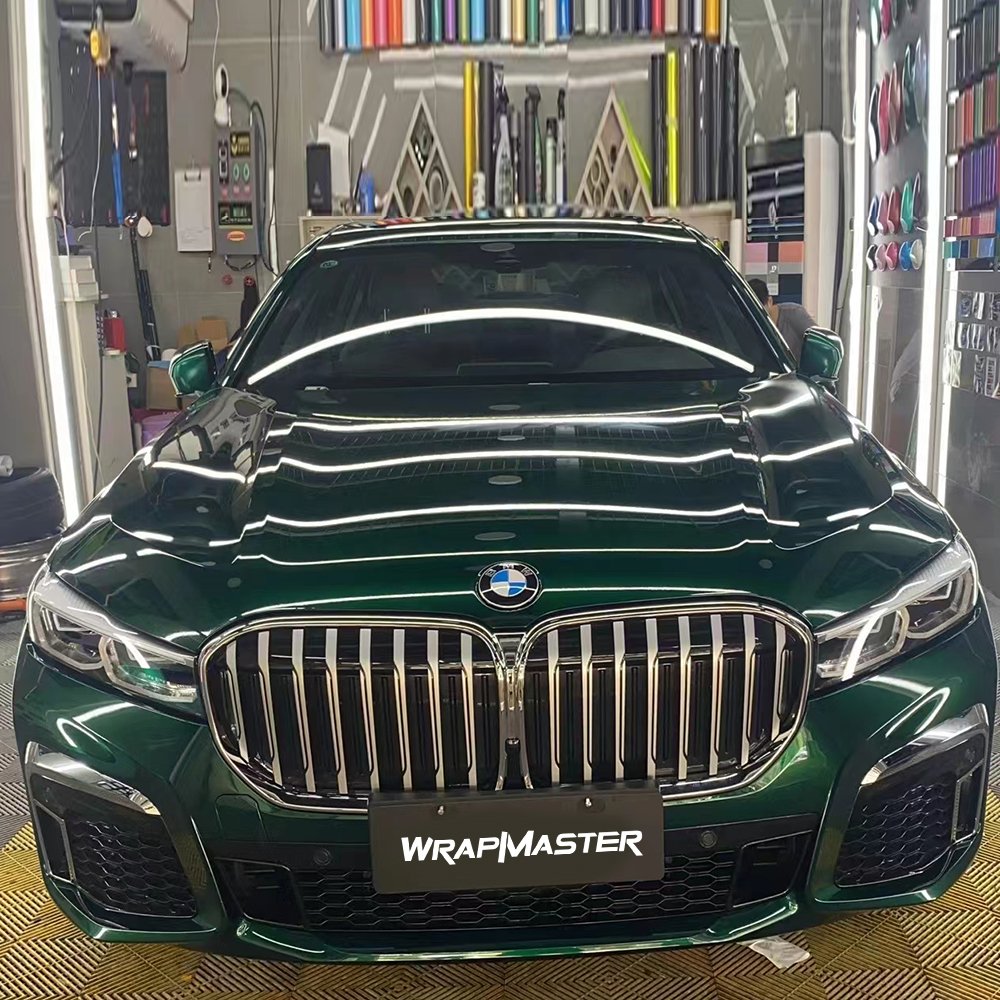 WRAPMASTER 1.52*18metre Agate green PET vehicle body wrap cost car wrapping prices