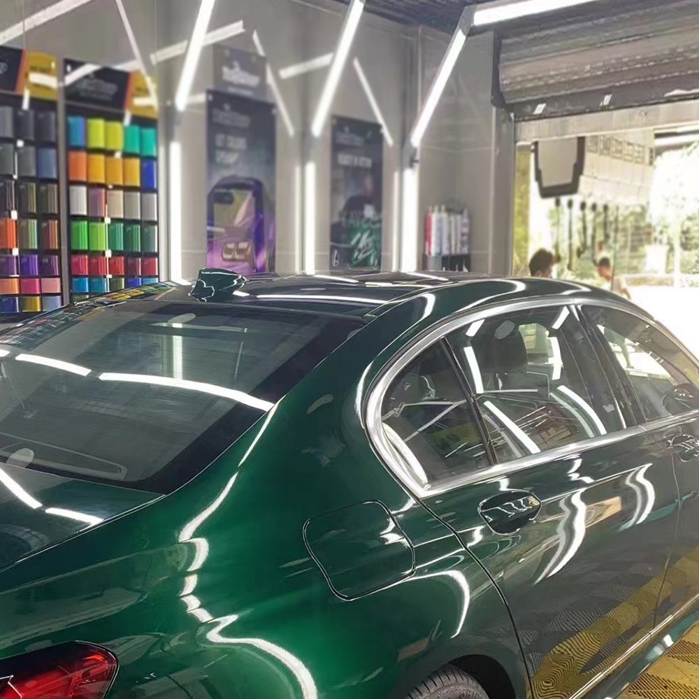 WRAPMASTER 1.52*18metre Agate green PET vehicle body wrap cost car wrapping prices