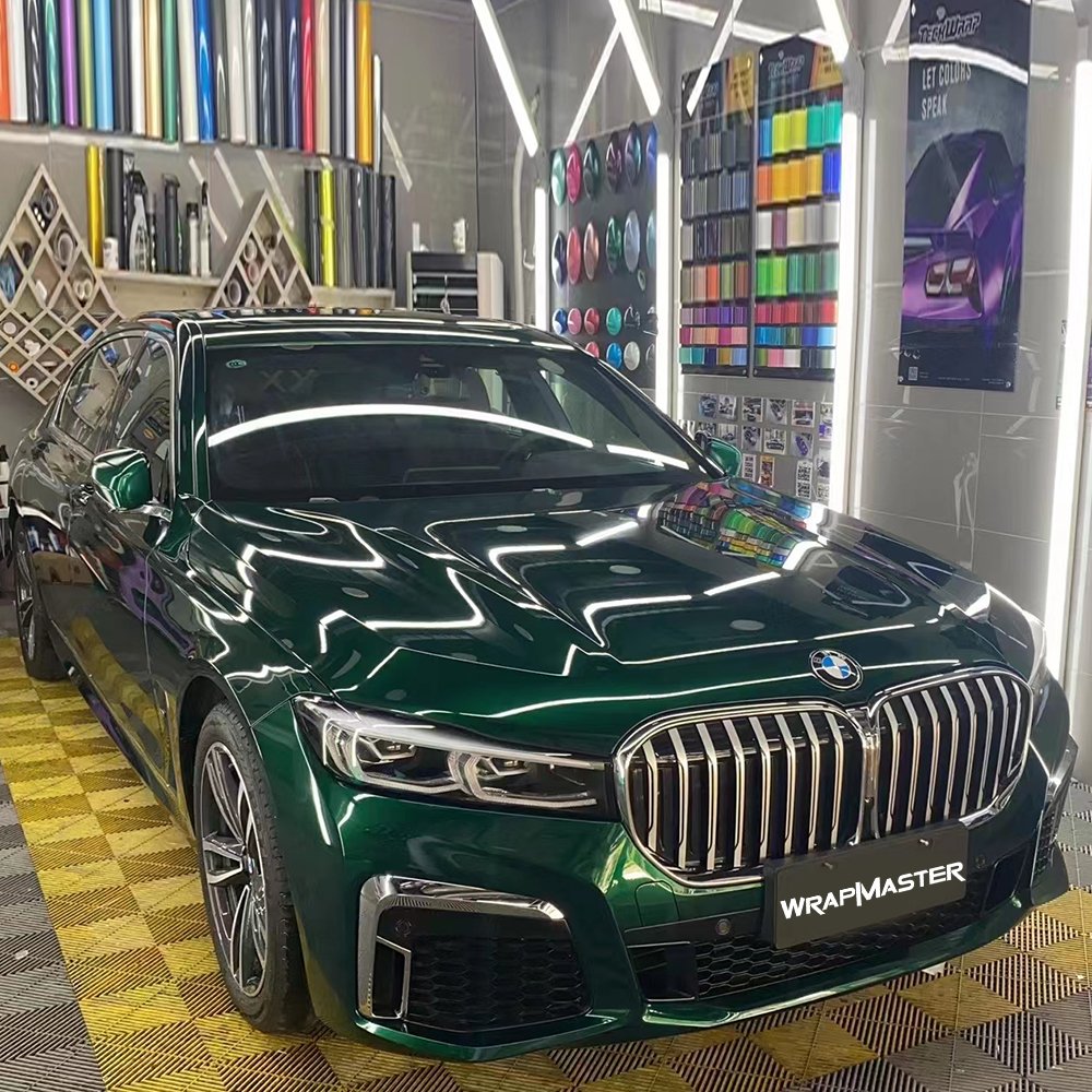WRAPMASTER 1.52*18metre Agate green PET vehicle body wrap cost car wrapping prices