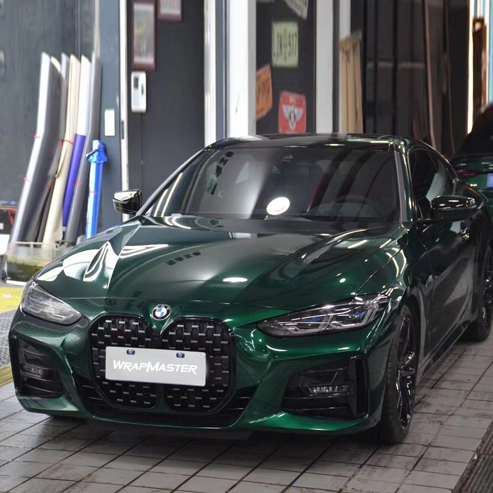 WRAPMASTER 1.52*18metre Agate green PET vehicle body wrap cost car wrapping prices