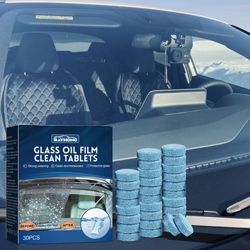 Rayhong 30pcs glass oil film clean tablets porcelain car mirror windshield multipurpose cleaning tablets