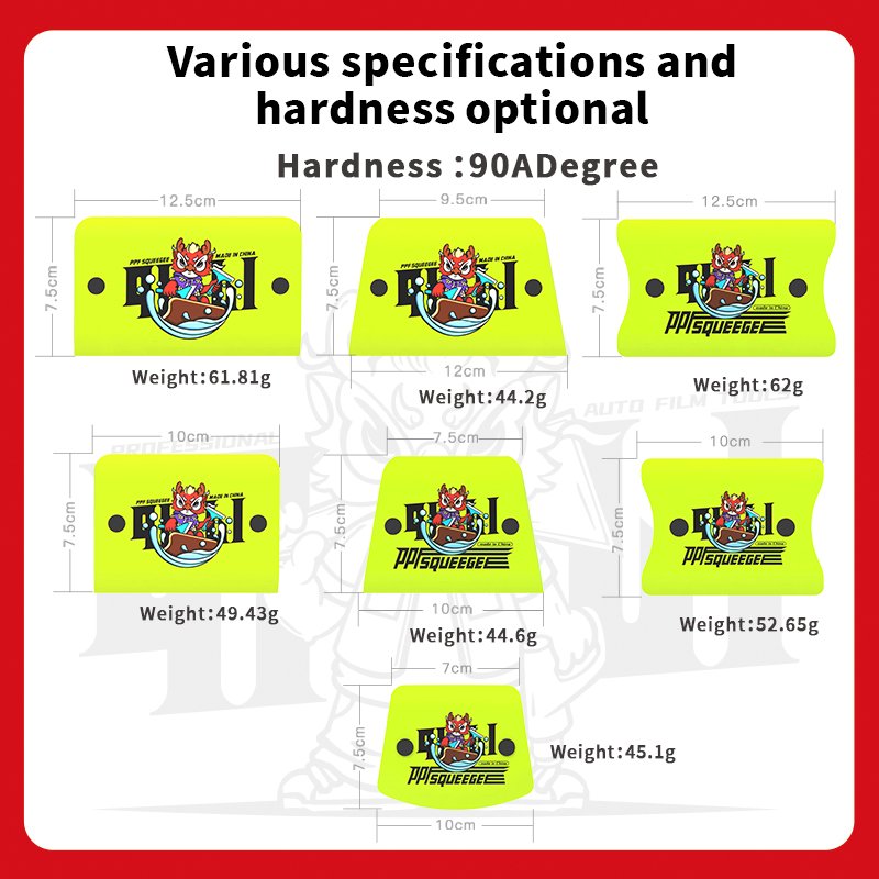 Car Film Tools tint tool Fluorescent Yellow Double Garden Arc Car Coating Scraper TPU Transparent Film Invisible Car Coating